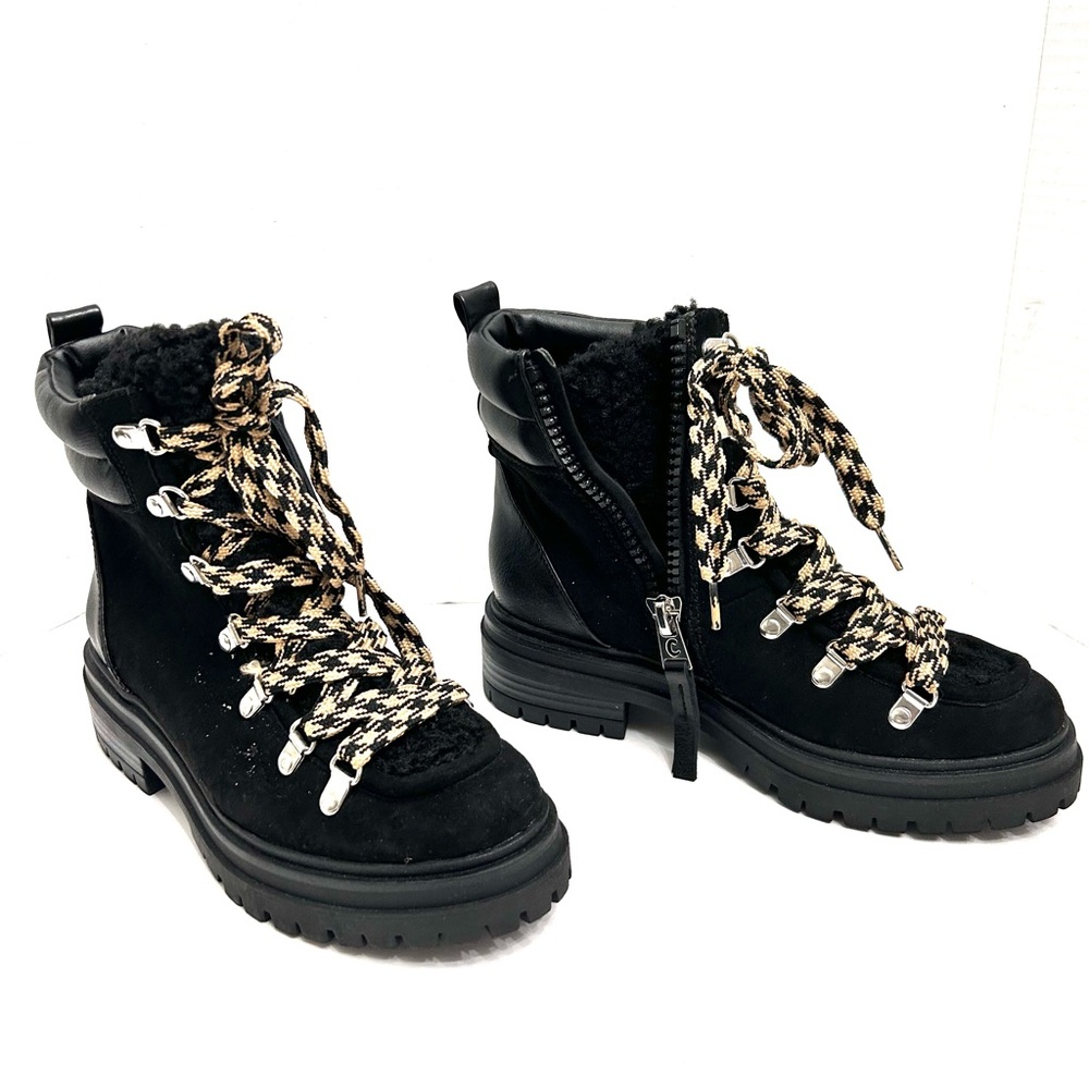 Circus By Sam Edelman Gretchen Stylish Shearling Combat Black Boots